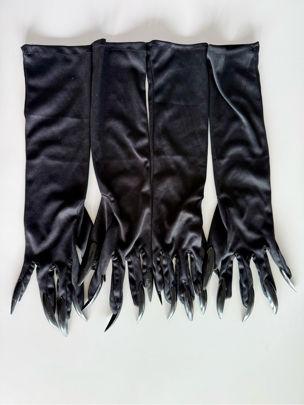 Black Claw Gloves, Set of 2 Pairs, Long Nail Halloween Costume Glove